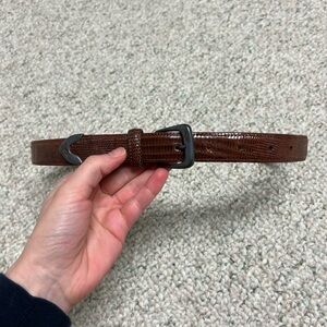 Ralph Lauren Brown Lizard Sterling Silver Women’s Waist Belt